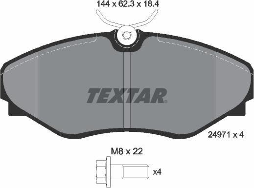 Textar 2497101 - Komplet zavornih oblog, ploscne (kolutne) zavore parts5.com