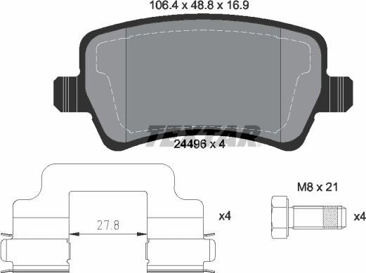 Textar 2449601 - Brake Pad Set, disc brake parts5.com