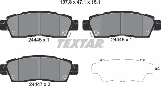 Textar 2444501 - Set placute frana,frana disc parts5.com