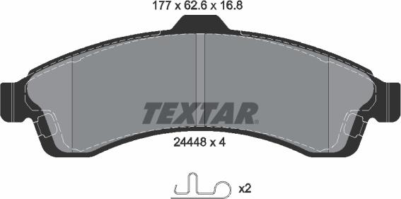 Textar 2444801 - Set placute frana,frana disc parts5.com