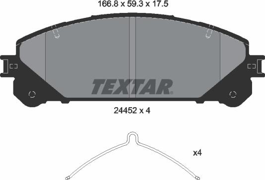 Textar 2445201 - Set placute frana,frana disc parts5.com