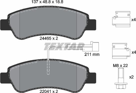 Textar 2446503 - Set placute frana,frana disc parts5.com