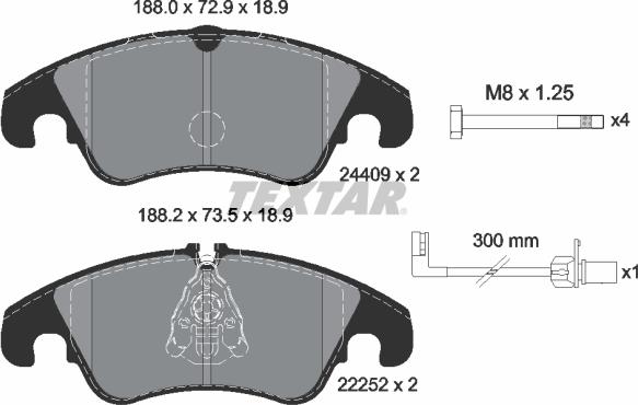 Textar 2440903 - Set placute frana,frana disc parts5.com