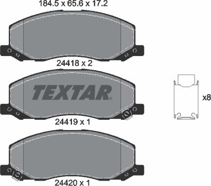 Textar 2441801 - Set placute frana,frana disc parts5.com