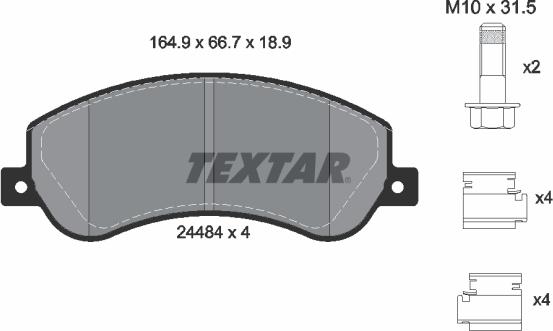 Textar 2448404 - Set placute frana,frana disc parts5.com