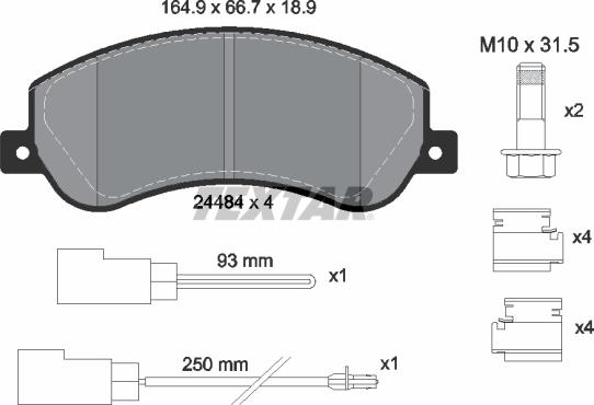 Textar 2448401 - Set placute frana,frana disc parts5.com