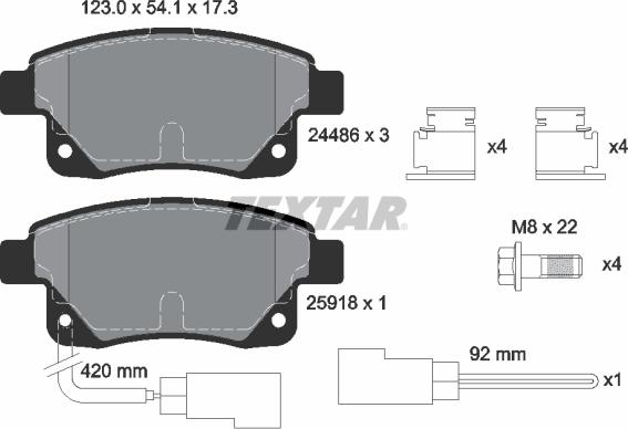 Textar 2448601 - Set placute frana,frana disc parts5.com