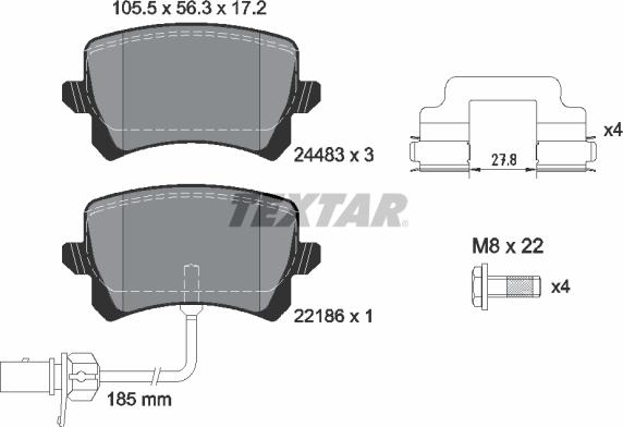 Textar 2448307 - Jarrupala, levyjarru parts5.com