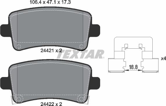 Textar 2442101 - Set placute frana,frana disc parts5.com