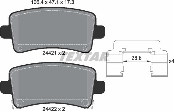 Textar 2442102 - Set placute frana,frana disc parts5.com