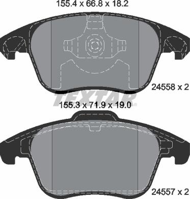 Textar 2455801 - Brake Pad Set, disc brake parts5.com