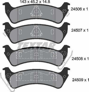 Textar 2450601 - Set placute frana,frana disc parts5.com