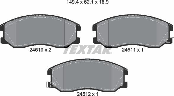 Textar 2451001 - Brake Pad Set, disc brake parts5.com