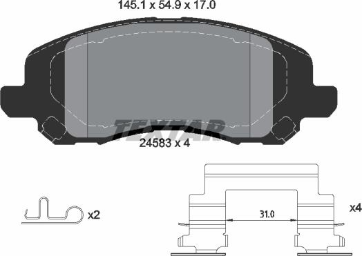 Textar 2458301 - Set placute frana,frana disc parts5.com