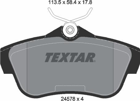 Textar 2457803 - Комплект спирачно феродо, дискови спирачки parts5.com