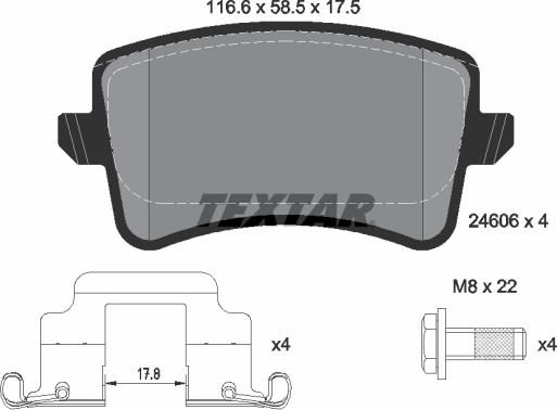 Textar 2460602 - Juego de pastillas de freno parts5.com