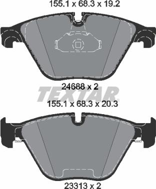 Textar 2468801 - Set placute frana,frana disc parts5.com