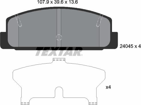 Textar 2404501 - Komplet pločica, disk-kočnica parts5.com