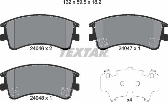 Textar 2404601 - Set placute frana,frana disc parts5.com