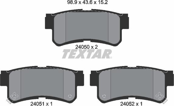 Textar 2405001 - Set placute frana,frana disc parts5.com