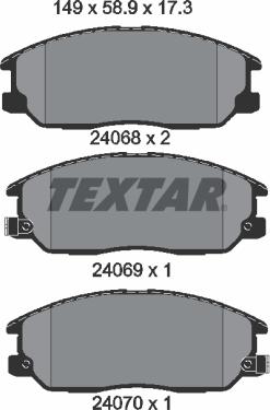 Textar 2406801 - Set placute frana,frana disc parts5.com