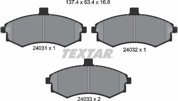 Textar 2403101 - Juego de pastillas de freno parts5.com