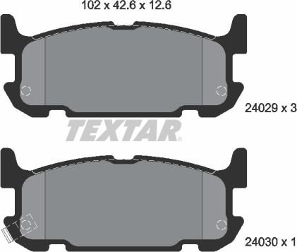 Textar 2402901 - Set placute frana,frana disc parts5.com