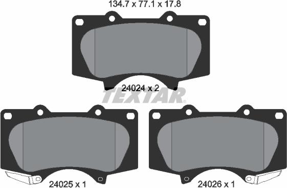 Textar 2402401 - Set placute frana,frana disc parts5.com