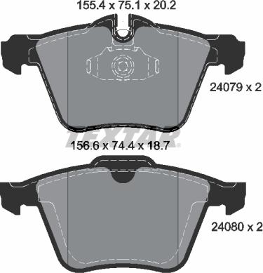 Textar 2407903 - Komplet zavornih oblog, ploscne (kolutne) zavore parts5.com