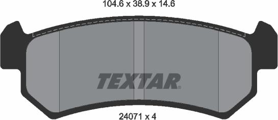 Textar 2407101 - Set placute frana,frana disc parts5.com