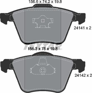 Textar 2414101 - Set placute frana,frana disc parts5.com