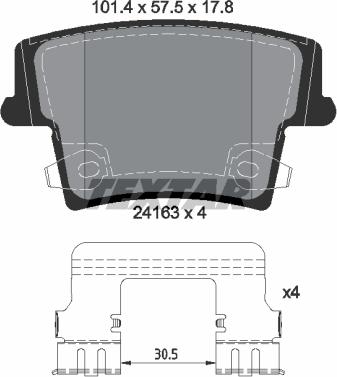 Textar 2416303 - Brake Pad Set, disc brake parts5.com