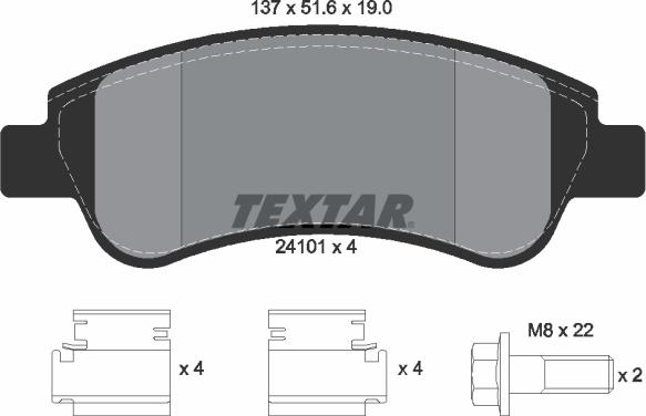 Textar 2410101 - Bremsbelagsatz, Scheibenbremse parts5.com