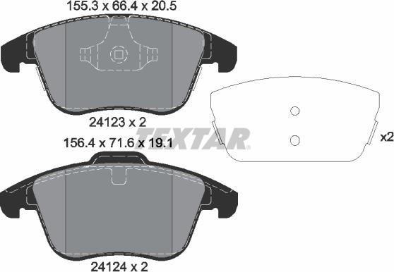 Textar 2412305 - Jarrupala, levyjarru parts5.com