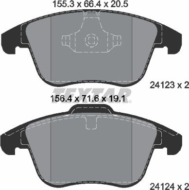 Textar 2412301 - Brake Pad Set, disc brake parts5.com