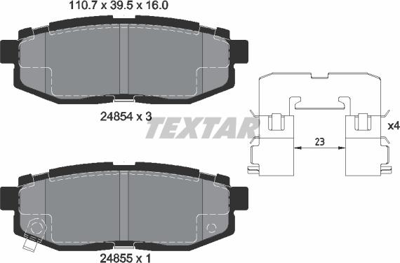 Textar 2485401 - Komplet kočnih obloga, disk kočnica parts5.com