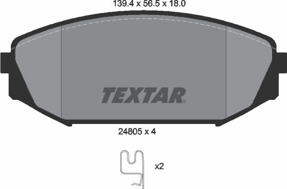 Textar 2480501 - Kit de plaquettes de frein, frein à disque parts5.com