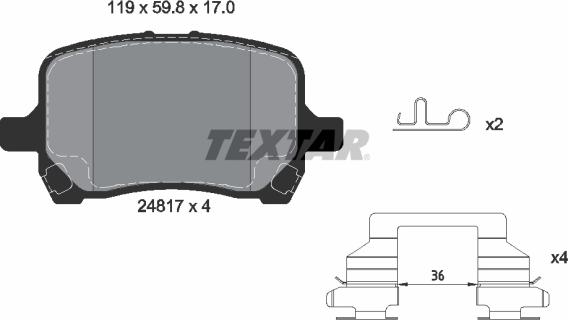 Textar 2481701 - Set placute frana,frana disc parts5.com