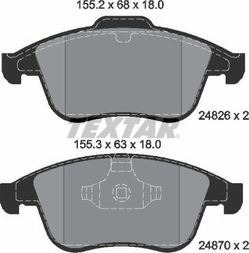 Textar 2482601 - Brake Pad Set, disc brake parts5.com