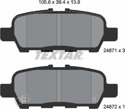 Textar 2487101 - Jarrupala, levyjarru parts5.com