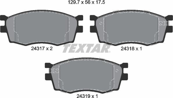 Textar 2431701 - Set placute frana,frana disc parts5.com