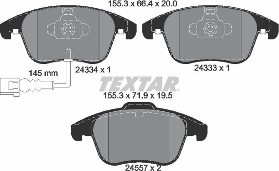 Textar 2433401 - Set placute frana,frana disc parts5.com