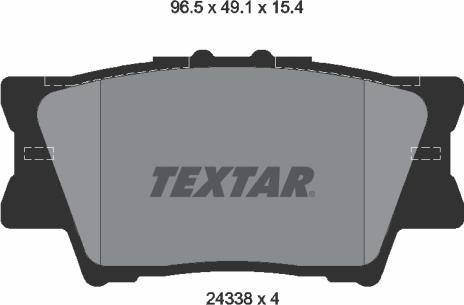 Textar 2433801 - Komplet pločica, disk-kočnica parts5.com