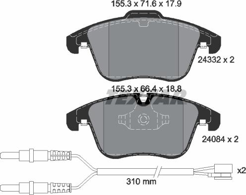 Textar 2433201 - Set placute frana,frana disc parts5.com