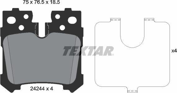 Textar 2424401 - Set placute frana,frana disc parts5.com