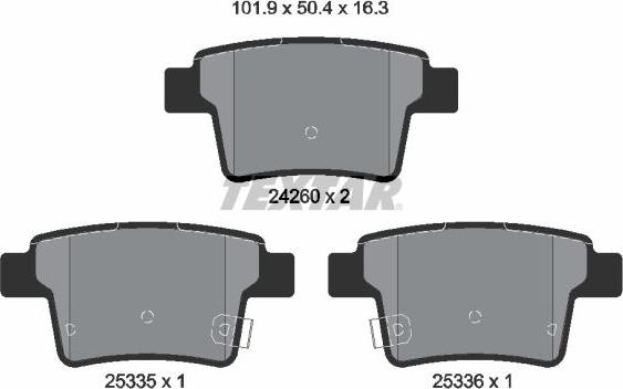 Textar 2426001 - Set placute frana,frana disc parts5.com