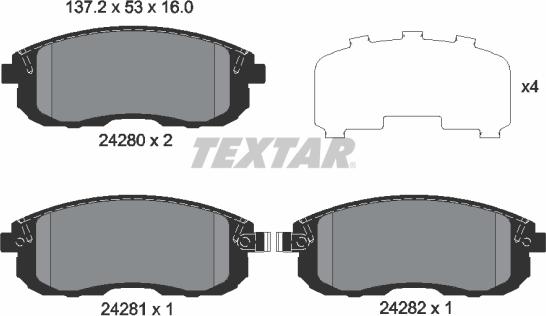 Textar 2428001 - Brake Pad Set, disc brake parts5.com