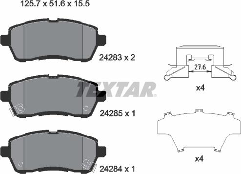 Textar 2428303 - Brake Pad Set, disc brake parts5.com