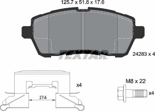 Textar 2428302 - Set placute frana,frana disc parts5.com