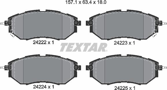 Textar 2422201 - Komplet kočnih obloga, disk kočnica parts5.com